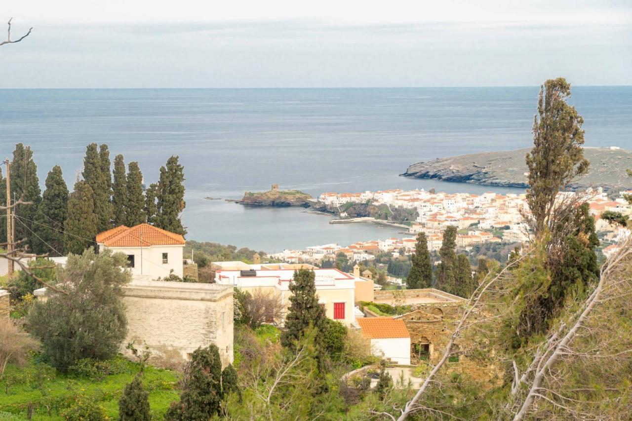 Lámira The Walnut Tree - Cycladic Getaway With Sea Views By Explore Andros מראה חיצוני תמונה